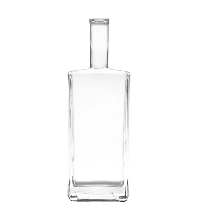 Празно квадратно чисто стаклено шише за алкохол од 750 ml