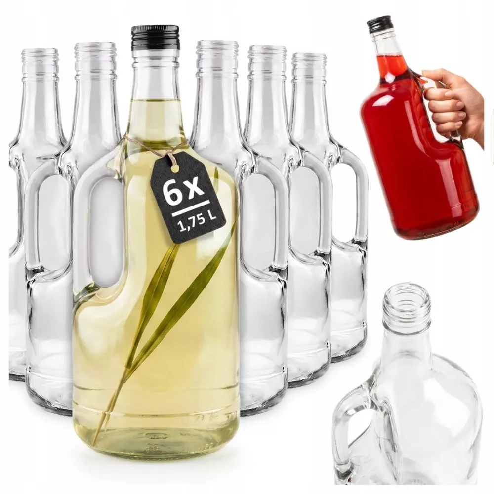 1.75L Glass Liquor Jug with Handle